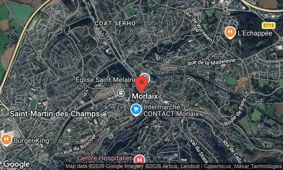Localisation Rassemblement Voitures Américaines à Morlaix