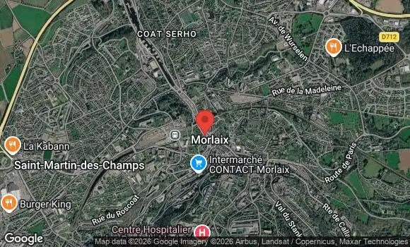 Localisation Rassemblement Voitures Américaines à Morlaix
