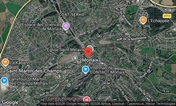 Localisation Rassemblement Voitures Américaines à Morlaix