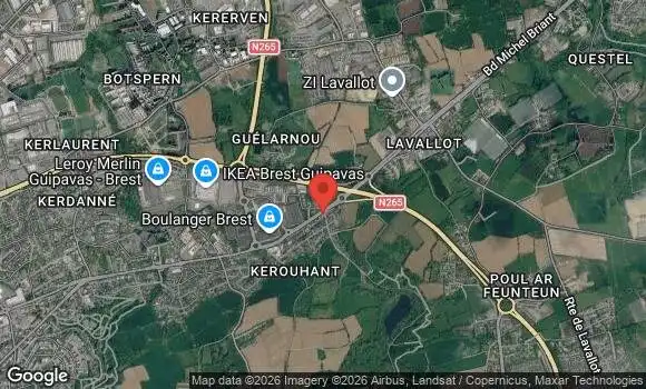 Localisation Rassemblement Voitures Américaines de Brest