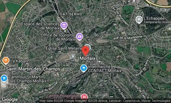 Localisation Rassemblement Voitures Américaines à Morlaix